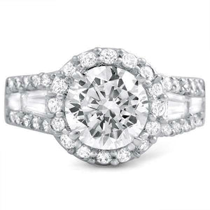 4.68ct Round Cut Diamond Engagement Ring Fancy Cocktail 14k White Gold Finish