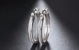 1.8ct Round Cut Diamond Party Wear for Women Hoop Earrings 14k White Gold Finish