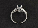 2.2ct Engagement Ring Heart Cut London Blue Topaz Bridal Set 14k White Gold Over