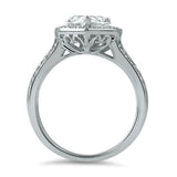 2.4ct Pear Cut Diamond Engagement Ring Accent Halo Solitaire 14k White Gold Over