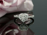 1.5ct Heart Cut Diamond Valentine Solitaire Engagement Ring 14k WhiteGold Finish