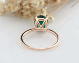 1.5ct Oval Cut Green Emerald Engagement Ring 4 Prong Solitaire 14k RoseGold Over