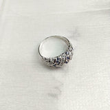 2.1ct Round Cut Blue Sapphire Vintage Inspired Cluster Ring 14k WhiteGold Finish