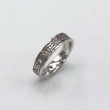 0.15ct Round Cut Diamond Wedding Band Celtic Irish Trinity 14k White Gold Finish