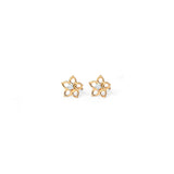 0.3ct Stud Earrings Round Cut Diamond Floral Solitaire 14k Rose Gold Finish