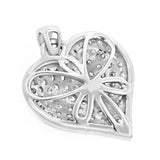 3Ct Round Cut Diamond Heart Shape Cluster Pendant 14K White Gold Finish NO CHAIN