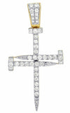 1.9ct Round Cut Diamond Nail Cross Charm Pendant 14k Two Tone Finish NO CHAIN