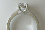 0.8ct Round Cut Diamond Engagement Ring 4 Prong Solitaire 14k White Gold Finish