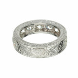 5ct Round Cut Diamond Wedding Band Vintage Half Eternity 14k White Gold Finish