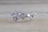 1.5ct Round Cut Diamond Engagement Ring 14k WhiteGold OverDouble Flower Cluster