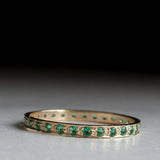 2ct Wedding Ring Band Round Cut Green Emerald Full Eternity 14k Yellow Gold Over