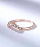 1ct Round Cut Diamond Wedding Band Dainty Minimalist Crown 14k Rose Gold Finish