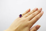 4ct Pear Cut Purple Amethyst Engagement Ring Diamond Accent 14k Yellow Gold Over