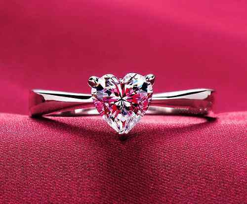 0.75Ct Heart Cut Diamond Classic Solitaire Engagement Ring 14K White Gold Finish