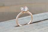 1.3ct Round Cut Morganite Engagement Ring 14k Rose Gold Finish Diamond Accents