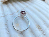 2.2ct Engagement Ring Cushion Cut Pink Ruby Solitaire 14k White Gold Finish