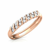 1.3ct Wedding Ring Band Round Cut Diamond Cluster Wave 14k Rose Gold Finish