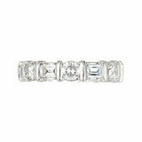 4ct Round Emerald Cut Diamond Eternity Petite Wedding Band 14k White Gold Finish