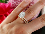 2.2ct Oval Cut Diamond Bridal Set Vintage Engagement Ring 14k Yellow Gold Finish