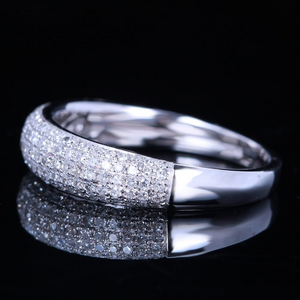 Half Eternity Wedding Ring Band 1.4ct Round Cut Diamond 18k White Gold Finish