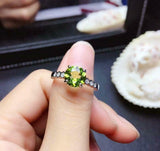 1.6ct Round Green Peridot Diamond Solitaire with Accent Ring 14k White Gold Over