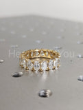 3ct Oval Cut Simulated Diamond Full Eternity Wedding Band 14k Yellow Gold Plated