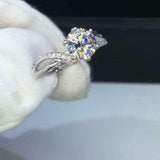 1.2ct Round Cut Diamond Engagement Ring Split Shank Solitaire 14k WhiteGold Over