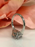 1.3ct Asscher Cut VVS1 Diamond Three Stone Engagement Ring 18k White Gold Finish