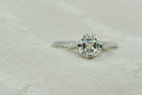 2ct Asscher Cut Diamond Vintage Solitaire with Accents Ring 14k WhiteGold Finish