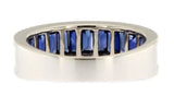 2ct Baguette Cut Blue Sapphire Channel Set Full Eternity Band 14k WhiteGold Over