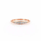 0.6ct Round Cut Diamond Engagement Ring Dainty Minimalist 14k Rose Gold Finish