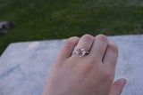 3ct Heart Cut Diamond Solitaire Ring 14k Rose Gold Finish with Marquise Accents