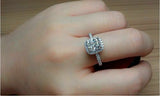 3.5Ct Cushion Cut Diamond Halo Engagement Ring 14K White Gold Over Round Accents