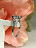 1.3ct Asscher Cut VVS1 Diamond Three Stone Engagement Ring 18k White Gold Finish