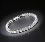 20Ct Round Cut Sparkle Diamond Gatsby Tennis Bracelet 14K White Gold Finish