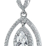 3Ct Marquise Cut Diamond Double Halo Women Pendant 14K White Gold Over NO CHAIN