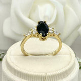 2ct Engagement Ring Marquise Black Diamond Petite Solitaire 14k Yellow Gold Over