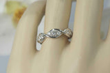 1ct Round Cut Diamond Wedding Ring Band Twisted Eternity 14k White Gold Finish