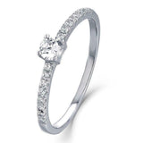 1.3ct Round Cut Diamond Engagement Ring Solitaire with Accent 14k WhiteGold Over