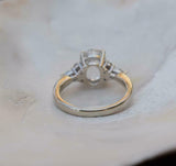 1.5ct Engagement Ring Oval Cut Diamond Petite Solitaire 14k White Gold Finish