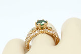 2ct Round Cut Green Emerald Antique Celtic Star Design Ring 14k Yellow Gold Over