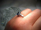 2ct Pear Cut Blue Sapphire Diamond Trilogy Engagement Ring 14k White Gold Finish