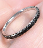 2ct Round Cut Black Diamond Eternity Wedding Ring Band 14k White Gold Finish New