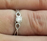 1ct Round Cut Diamond Engagement Ring Infinity Solitaire 14k White Gold Finish