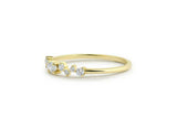 Cluster Minimalist Engagement Ring 0.75ct Round Cut Diamond 14k Yellow Gold Over