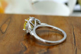 2.2ct Oval Yellow Citrine Engagement Ring Diamond Floral Halo 14k WhiteGold Over