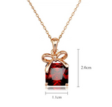 1Ct Cushion Cut Red Garnet Solitaire Women Pendant 14K Rose Gold Finish NO CHAIN