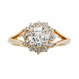 2ct Round Cut Diamond Engagement Ring Floral Split Shank 14k Yellow Gold Finish