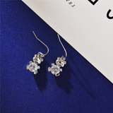 2Ct Round Cut Diamond Chubby Bear Drop Earrings 14K White Or Rose Gold Finish