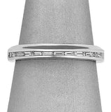 2Ct Baguette Cut Diamond Channel Set Single Row Wedding Band 14K White Gold Over